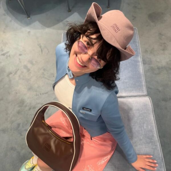 réplica,joyas,joyería,1:1,replica,fake,lujo,barato Gorro de pescador de lona con mostrador miumiu unisex (373B)