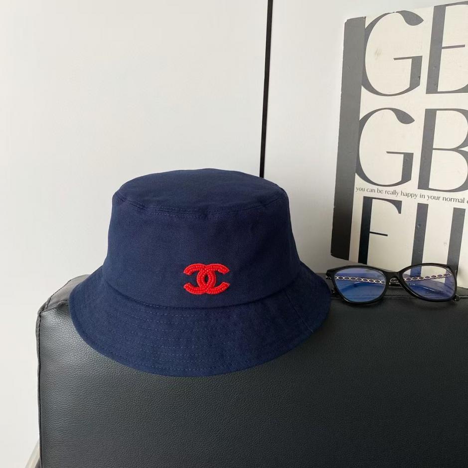 réplica,joyas,joyería,1:1,replica,fake,lujo,barato réplica,joyas,joyería,1:1,replica,fake,lujo,barato Sombrero de pescador con logo y cuentas bordado de Chanel (75DE)