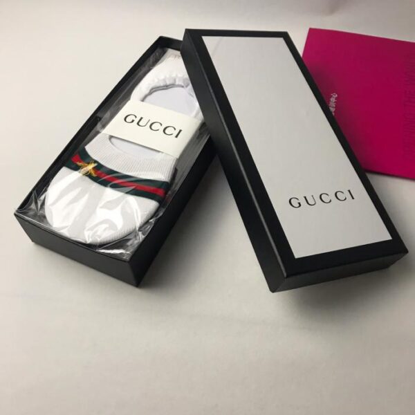 réplica,joyas,joyería,1:1,replica,fake,lujo,barato Calcetines invisibles GUCCI (Gucci Bee) puro algodón calidad 5 colores en caja de 5 pares (2EFB)