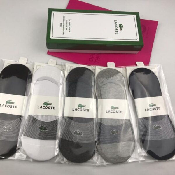 réplica,joyas,joyería,1:1,replica,fake,lujo,barato LACOSTE puro algodón de calidad, 5 pares en una caja, 5 colores (38EF)