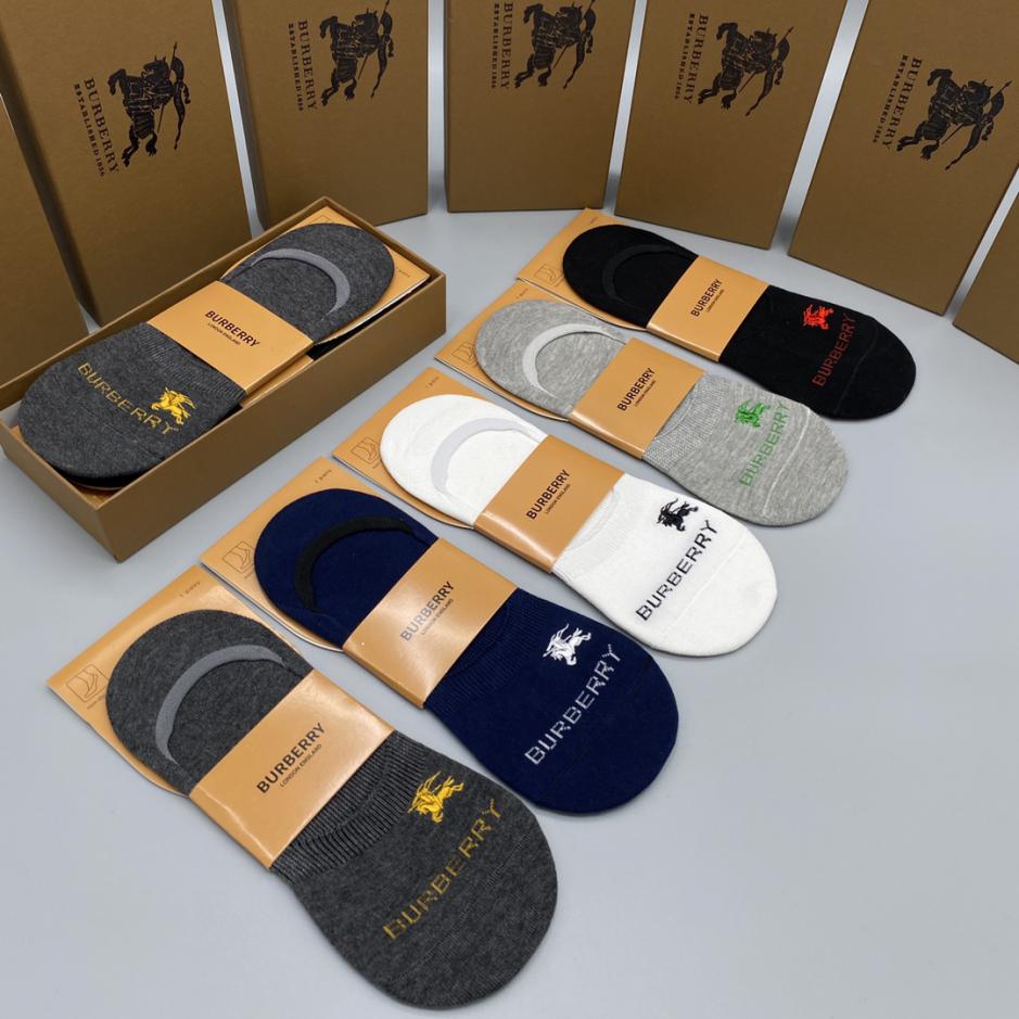 réplica,joyas,joyería,1:1,replica,fake,lujo,barato réplica,joyas,joyería,1:1,replica,fake,lujo,barato Calcetines invisibles Burberry, antibacterianos, absorbentes del sudor y antiolor, cinco pares en una caja (A960)