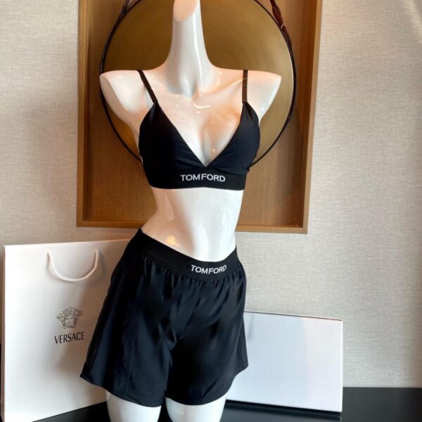 réplica,joyas,joyería,1:1,replica,fake,lujo,barato TOM FORD Traje de baño separado con letras de leopardo Diseño de tirantes pequeños➕Shorts