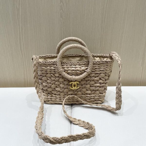 réplica,joyas,joyería,1:1,replica,fake,lujo,barato Bolso de paja Chanel bolso de cubo portátil japonés y coreano de verano