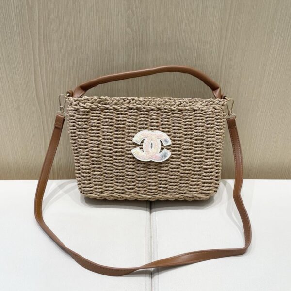 réplica,joyas,joyería,1:1,replica,fake,lujo,barato Bolso de paja magnético en forma de sobre Chanel