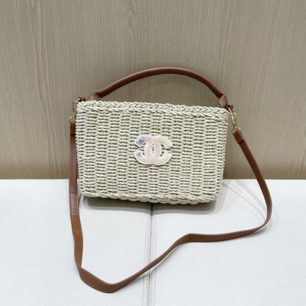 réplica,joyas,joyería,1:1,replica,fake,lujo,barato Bolso de paja magnético en forma de sobre Chanel
