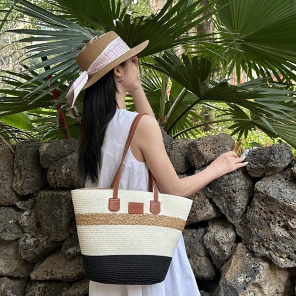réplica,joyas,joyería,1:1,replica,fake,lujo,barato Sitio web oficial de Hermes bolso de paja bolso de rafia tejido a mano