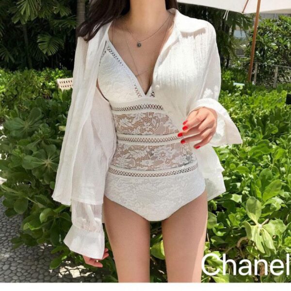 réplica,joyas,joyería,1:1,replica,fake,lujo,barato El último traje de baño de una pieza de malla hueca de Chanel