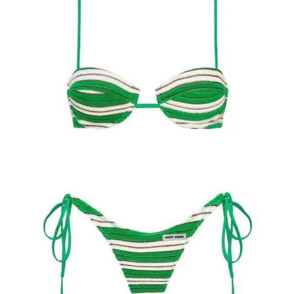 réplica,joyas,joyería,1:1,replica,fake,lujo,barato MIU MIU nueva tela de terciopelo de bikini dividido adecuada para trajes de baño en varias escenas ♀Playa, piscina, aguas termales, parque acuático, rafting