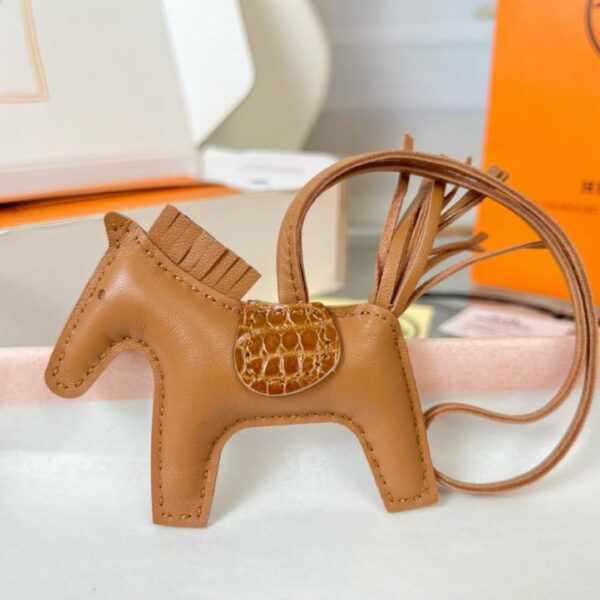 réplica,joyas,joyería,1:1,replica,fake,lujo,barato Colgante y llavero original de bolso HERMES Rodeo pegase de alta calidad hechos con costuras hechas a mano