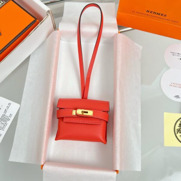 réplica,joyas,joyería,1:1,replica,fake,lujo,barato Colgante para bolso de auriculares HERMES Kelly, producto exquisito original, puramente hecho a mano con costuras