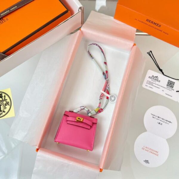 réplica,joyas,joyería,1:1,replica,fake,lujo,barato HERMES mini bolso Kelly (polvo de lápiz labial) dije kelly twilly