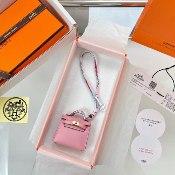 réplica,joyas,joyería,1:1,replica,fake,lujo,barato HERMES mini bolso Kelly (rosa flor de cerezo) dije kelly twilly