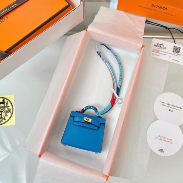 réplica,joyas,joyería,1:1,replica,fake,lujo,barato HERMES mini bolso Kelly (azul hada del agua) dije de kelly twilly