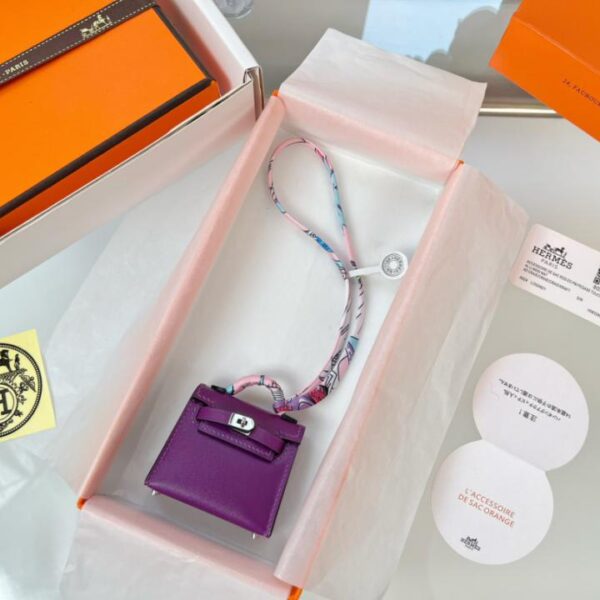 réplica,joyas,joyería,1:1,replica,fake,lujo,barato HERMES mini bolso Kelly (morado de anémona de mar) dije de kelly twilly