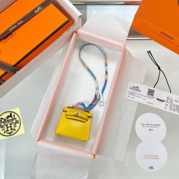 réplica,joyas,joyería,1:1,replica,fake,lujo,barato HERMES mini bolso Kelly (amarillo ámbar) dije kelly twilly