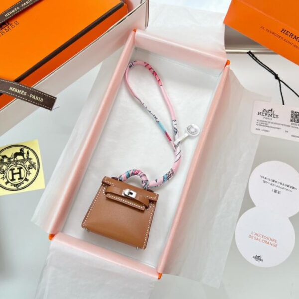 réplica,joyas,joyería,1:1,replica,fake,lujo,barato HERMES mini bolso Kelly (marrón dorado) dije kelly twilly