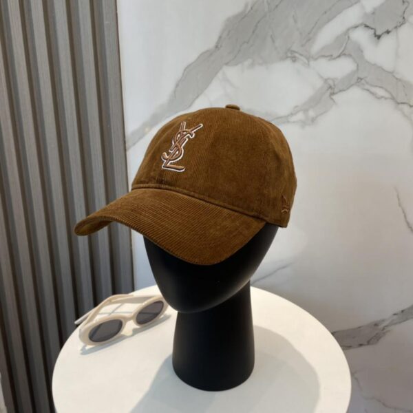 réplica,joyas,joyería,1:1,replica,fake,lujo,barato Gorra de béisbol de pana bordada con letras de Yves Saint Laurent, estilo coreano, mismo estilo para hombres y mujeres