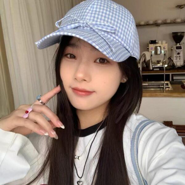 réplica,joyas,joyería,1:1,replica,fake,lujo,barato BALENCIAGA gorra de béisbol a cuadros coreana para mujer primavera y verano nuevo estilo