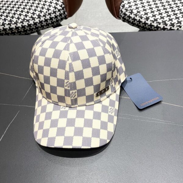 réplica,joyas,joyería,1:1,replica,fake,lujo,barato Louis Vuitton Lv Nueva gorra de béisbol de tablero de ajedrez de moda japonesa de estilo coreano
