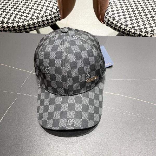 réplica,joyas,joyería,1:1,replica,fake,lujo,barato Louis Vuitton Lv Nueva gorra de béisbol de tablero de ajedrez de moda japonesa de estilo coreano