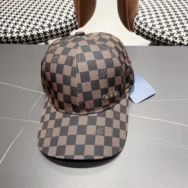 réplica,joyas,joyería,1:1,replica,fake,lujo,barato Louis Vuitton Lv Nueva gorra de béisbol de tablero de ajedrez de moda japonesa de estilo coreano