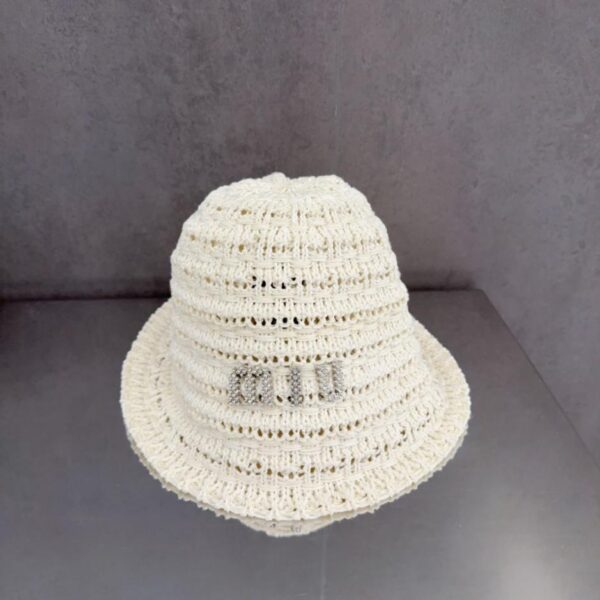 réplica,joyas,joyería,1:1,replica,fake,lujo,barato MIU MIUI gorro de pescador de punto a rayas