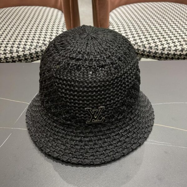 réplica,joyas,joyería,1:1,replica,fake,lujo,barato Nuevo sombrero de pescador con sombrilla de estilo coreano de Louis Vuitton, gorro de lavabo pequeño de punto con huecos y cara dulce