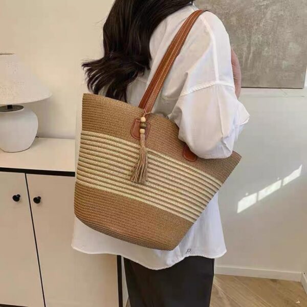 réplica,joyas,joyería,1:1,replica,fake,lujo,barato BALENCIAGA Sombrero de paja Bolsa de paja Conjunto de dos piezas Sombrero para el sol de viaje al aire libre Bolsa de mano de gran capacidad