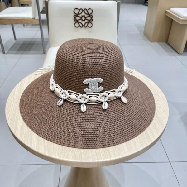 réplica,joyas,joyería,1:1,replica,fake,lujo,barato Chanel nuevo sombrero de copa sombrero de paja de ala grande