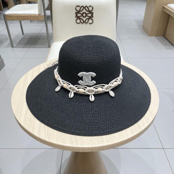 réplica,joyas,joyería,1:1,replica,fake,lujo,barato Chanel nuevo sombrero de copa sombrero de paja de ala grande