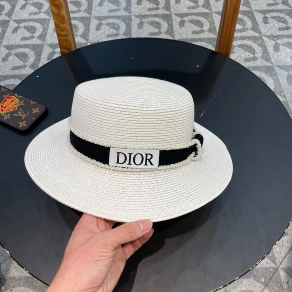 réplica,joyas,joyería,1:1,replica,fake,lujo,barato DIOR nuevo sombrero de paja color block de renombre
