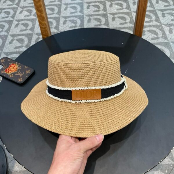 réplica,joyas,joyería,1:1,replica,fake,lujo,barato CHANEL nuevo sombrero de paja cinta camelia