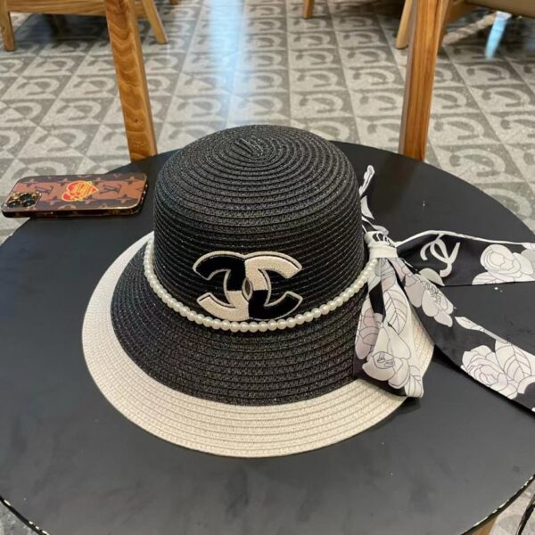 réplica,joyas,joyería,1:1,replica,fake,lujo,barato Sombrero de paja Chanel camelia sombrero para el sol