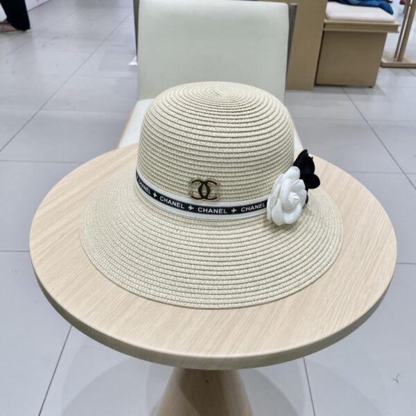 réplica,joyas,joyería,1:1,replica,fake,lujo,barato Sombrero de paja Chanel camelia sombrero para el sol