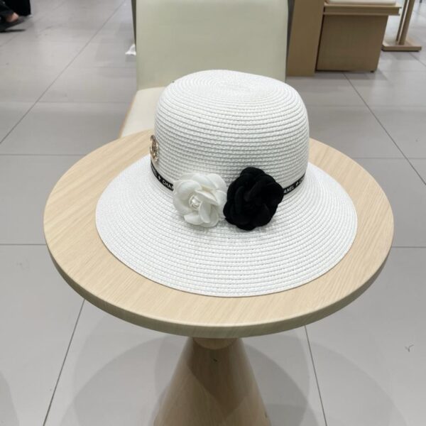 réplica,joyas,joyería,1:1,replica,fake,lujo,barato Sombrero de paja Chanel camelia sombrero para el sol