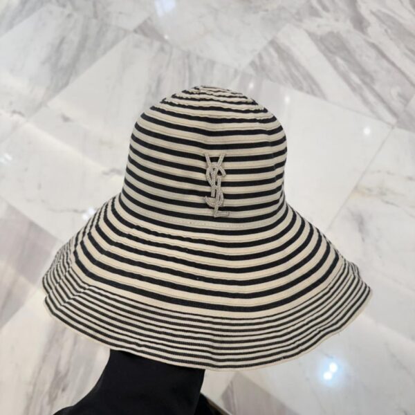 réplica,joyas,joyería,1:1,replica,fake,lujo,barato YSL Saint Laurent primavera y verano nuevo sombrero de tela, sombrero de pescador plisado