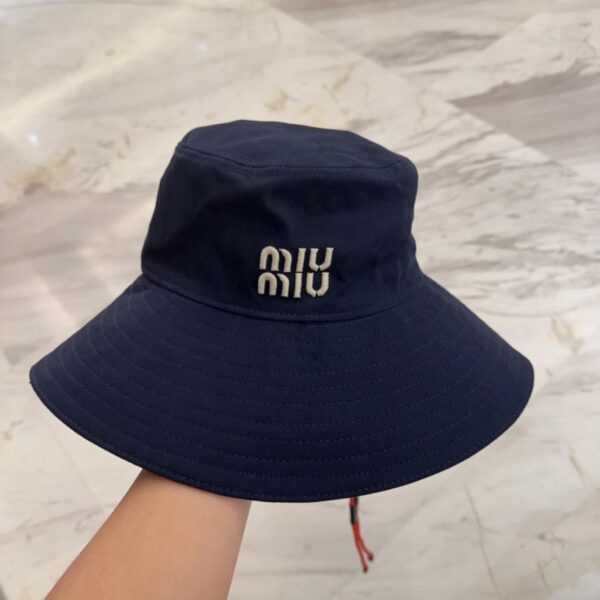 réplica,joyas,joyería,1:1,replica,fake,lujo,barato Miu Miu sombrero de pescador de ala grande bordado