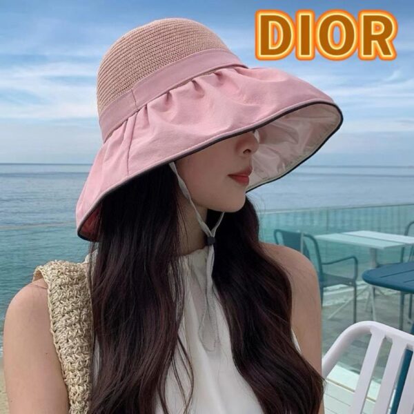 réplica,joyas,joyería,1:1,replica,fake,lujo,barato Gorro de protección solar con pegamento color letras DIOR