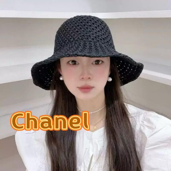réplica,joyas,joyería,1:1,replica,fake,lujo,barato CHANEL Sombrero de pescador hueco japonés Sombrero de sol transpirable fino de verano para mujer
