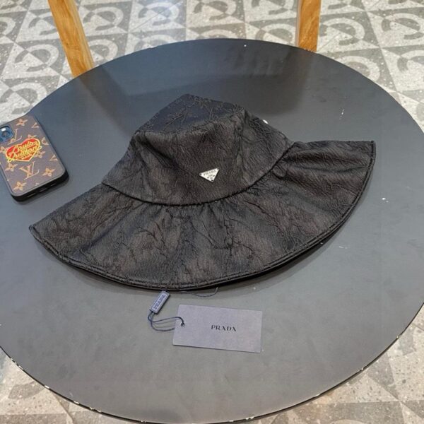 réplica,joyas,joyería,1:1,replica,fake,lujo,barato Prada sombrero de ala grande para el sol sombrero de pescador plegable suave de verano para mujer