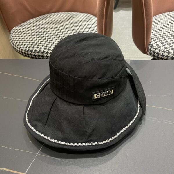 réplica,joyas,joyería,1:1,replica,fake,lujo,barato CELINE sombrero de pescador con lazo de ala ancha sombrero con protección solar de verano para mujer
