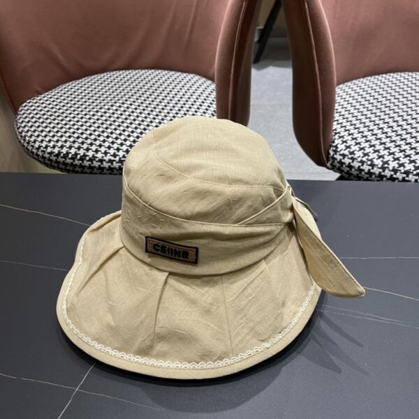 réplica,joyas,joyería,1:1,replica,fake,lujo,barato CELINE sombrero de pescador con lazo de ala ancha sombrero con protección solar de verano para mujer