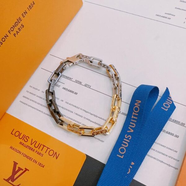 réplica,joyas,joyería,1:1,replica,fake,lujo,barato Pulsera Louis Vuitton RW Original, nueva, estilo retro, rock, punk, estilo tailandés, plata (CMQ48)