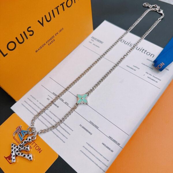 réplica,joyas,joyería,1:1,replica,fake,lujo,barato Collar Louis Vuitton RW original de estilo nuevo, estilo retro para parejas, estilo rock punk, plata tailandesa (L3GBZ)