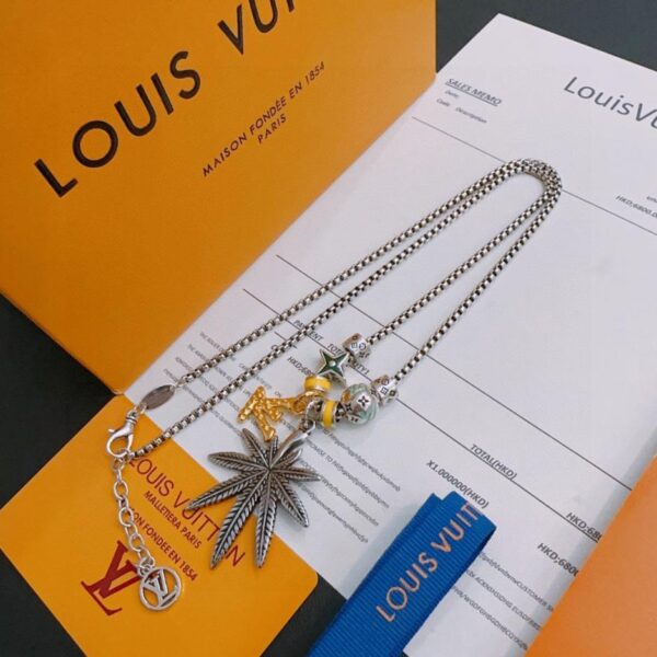 réplica,joyas,joyería,1:1,replica,fake,lujo,barato Collar Louis Vuitton RW original de mostrador nuevo estilo retro de pareja rock punk estilo plata tailandesa (VDRF8)