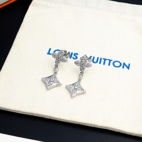réplica,joyas,joyería,1:1,replica,fake,lujo,barato Pendientes con letras LV y diamantes (R2Y1O)