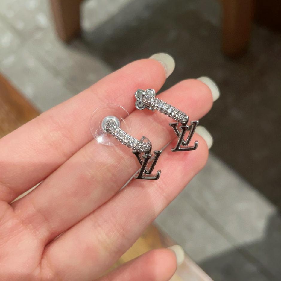 réplica,joyas,joyería,1:1,replica,fake,lujo,barato réplica,joyas,joyería,1:1,replica,fake,lujo,barato Pendientes LV originales de latón con broche de plata de ley 925 (MQSF8)