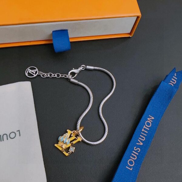 réplica,joyas,joyería,1:1,replica,fake,lujo,barato Pulsera Louis Vuitton RW Original, nueva, estilo retro, estilo rock punk, estilo tailandés plateado (HJERM)