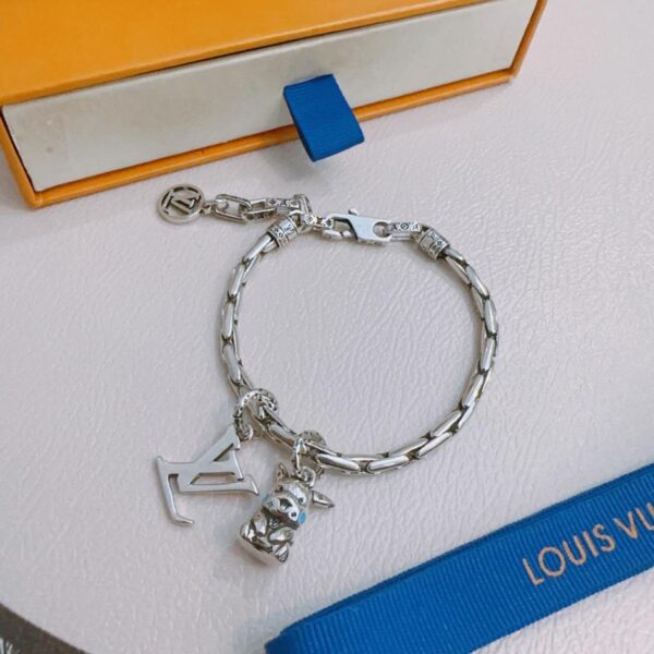 réplica,joyas,joyería,1:1,replica,fake,lujo,barato Pulsera Louis Vuitton RW Original, nueva, estilo retro, estilo rock punk, estilo tailandés plateado (U7DH2)