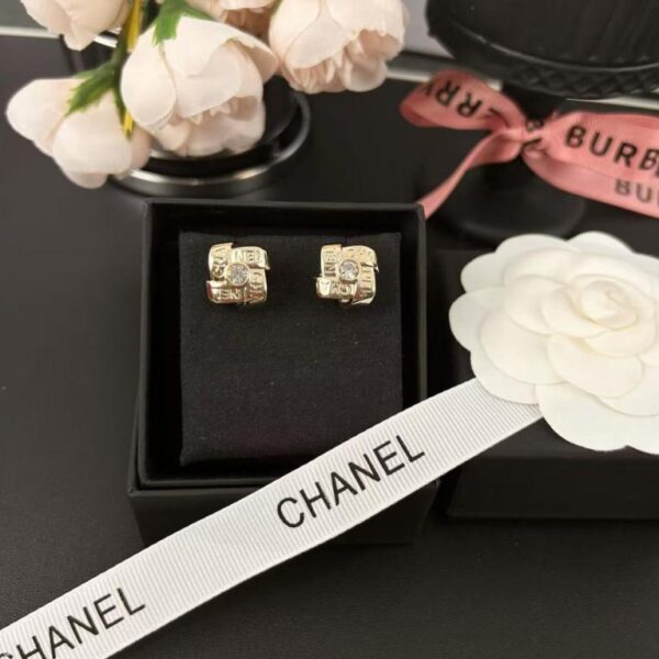 réplica,joyas,joyería,1:1,replica,fake,lujo,barato Pendientes Chanel Light Gold Leaf con doble C y diamantes (BQGLG)